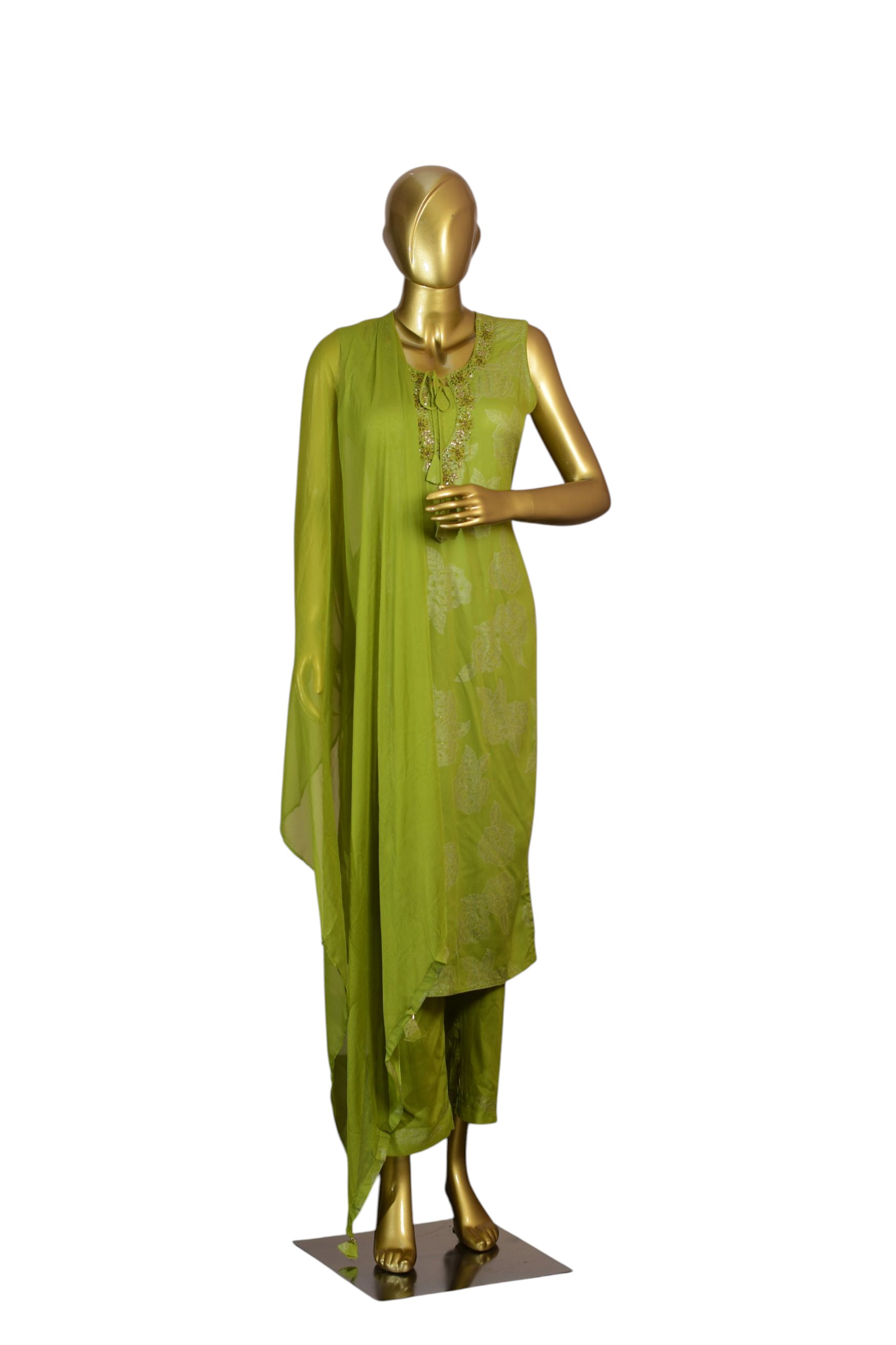 Women’s Green Embroidered Kurti Set with Matching Dupatta – Elegant Traditional Indian Ethnic Wear for Weddings, Festive Celebrations, Parties, and Cultural Events 