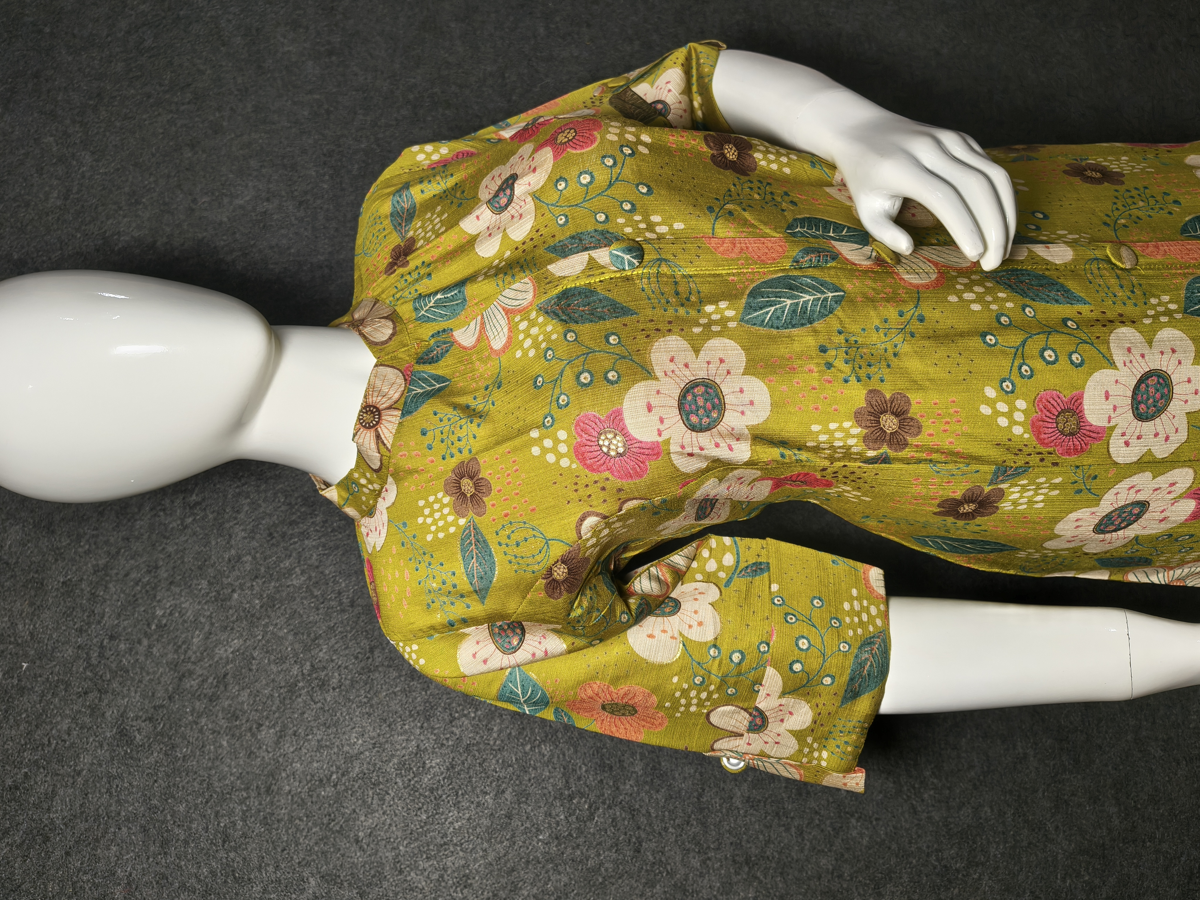 Green Floral Long Co-ord Set for Women  - Hover view