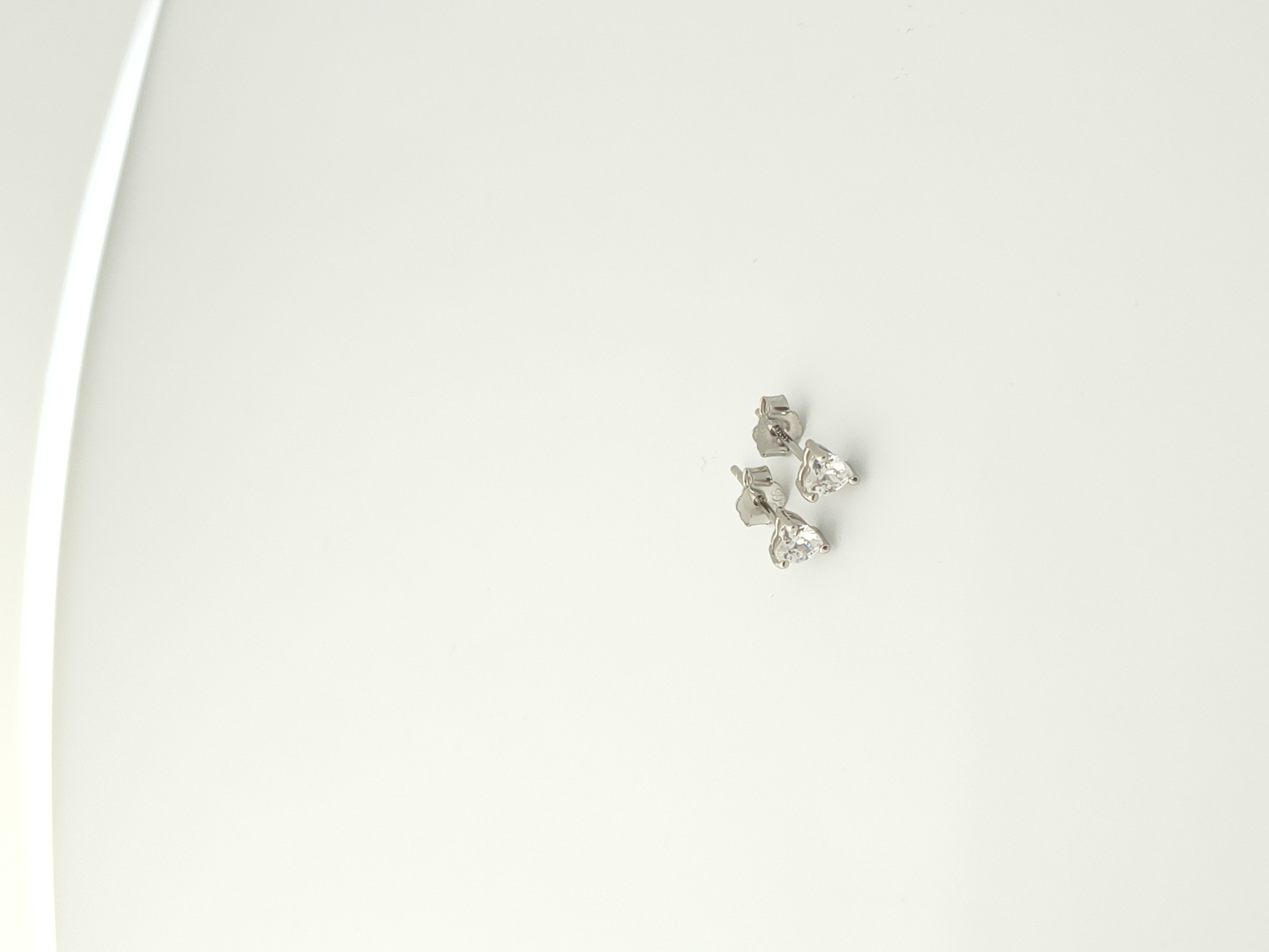925 Sterling Silver Heart Cubic Zirconia Stud Earrings
