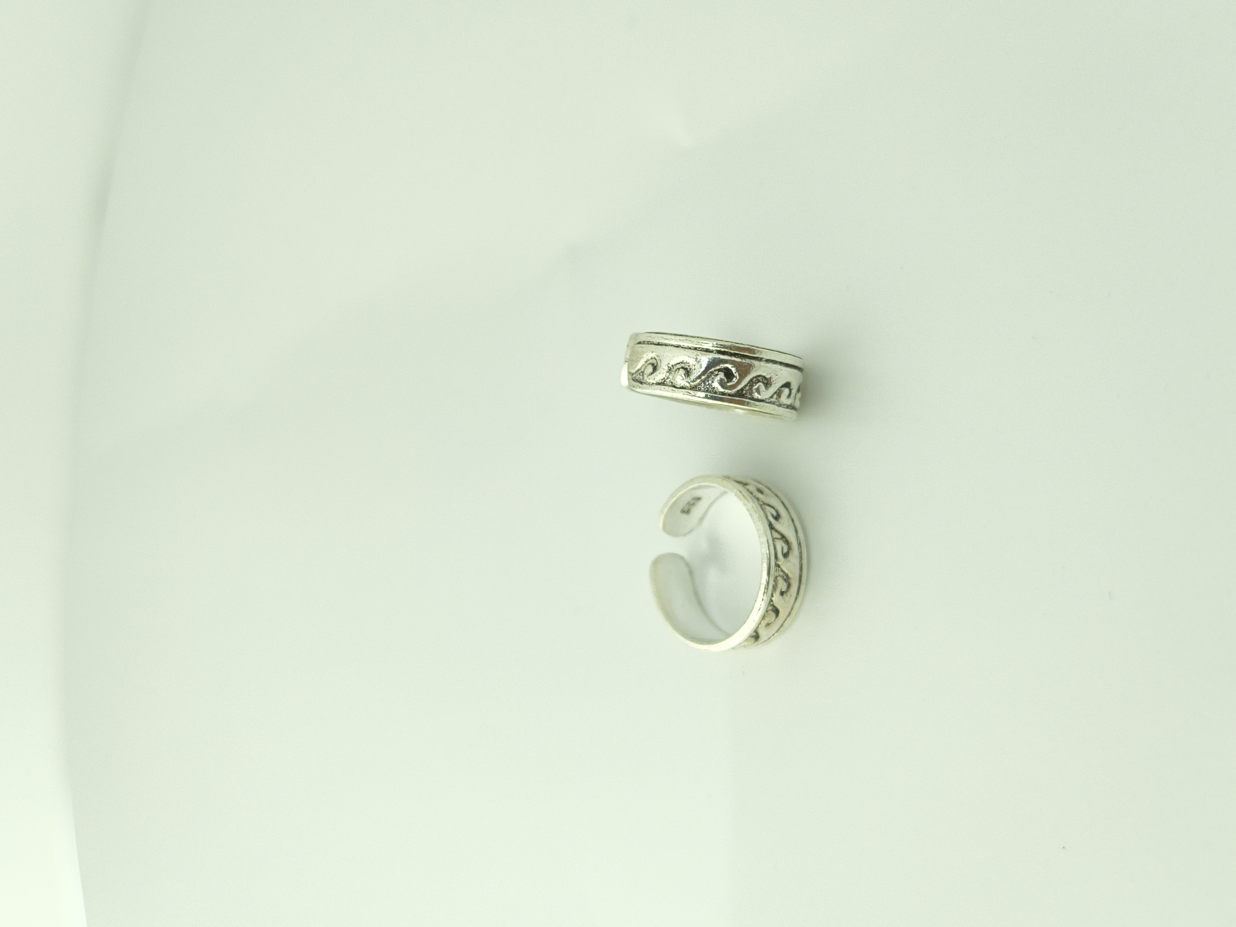 Sterling Silver Adjustable Wave Design Toe Rings